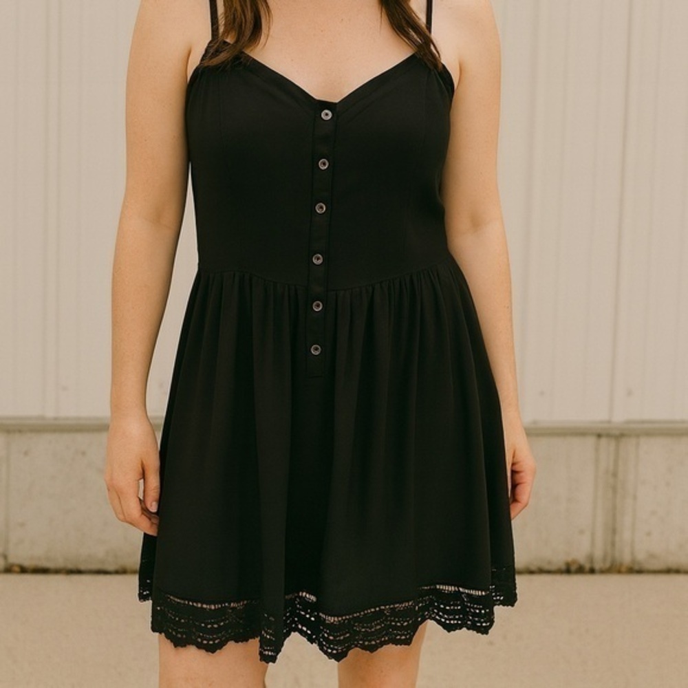 Express Y2K Black Mini Romper with Lace